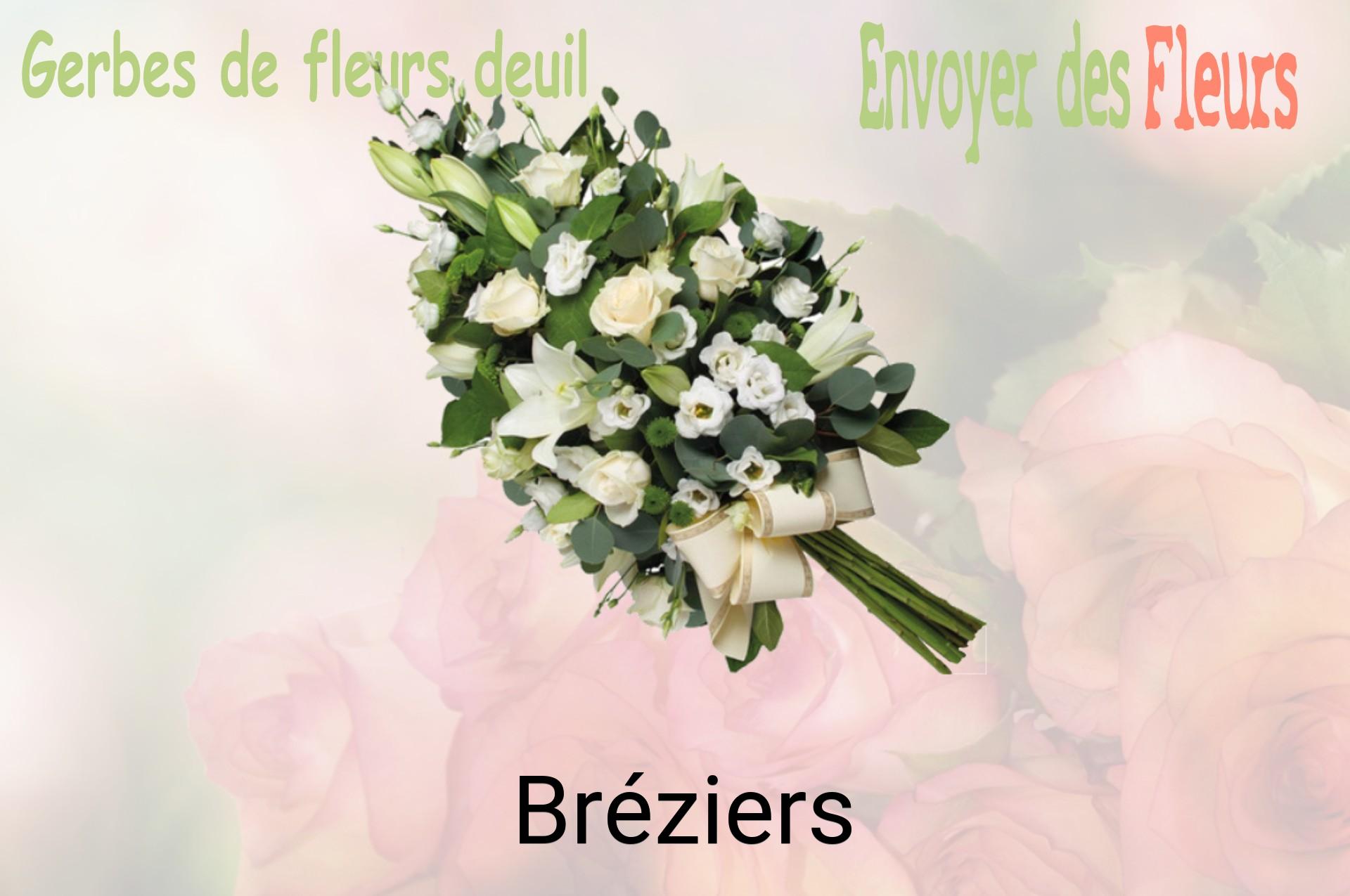 Gerbe de fleurs de deuil livrée à Bréziers
